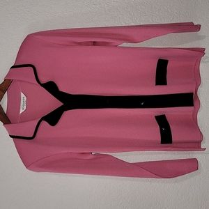 Misook Exclusively Pink & Black Blazer w/Front Pockets Sz. XS